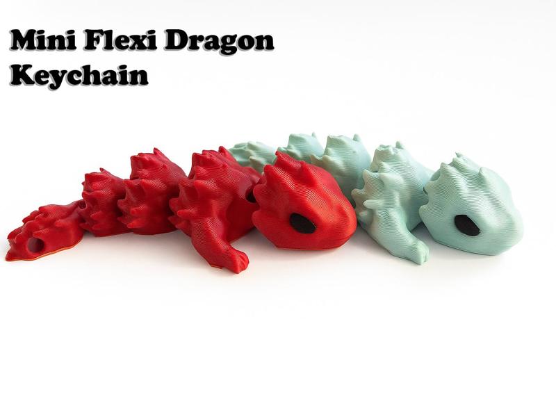 Mini Flexi Dragon Keychain | Articulated dragon 