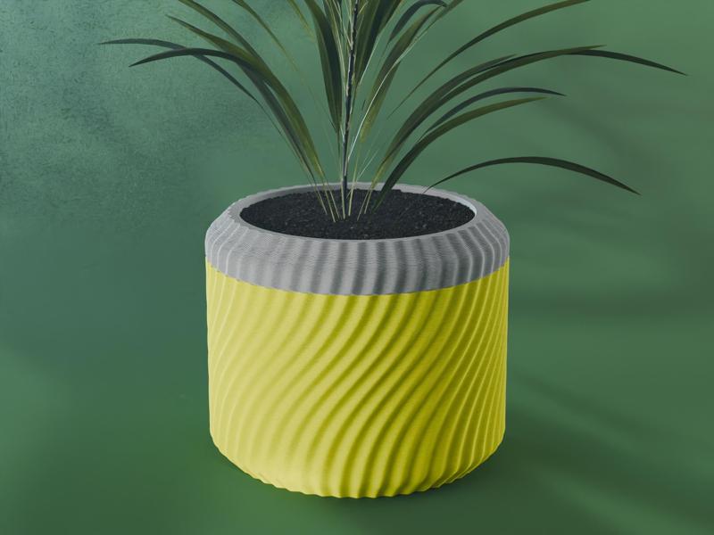 Nami Planter Pot, Wavy Bezier | Small, Medium, Large | Self Watering and Drip Tray 
