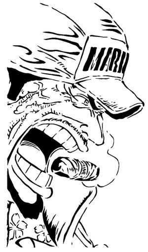 Admiral Akainu stencil