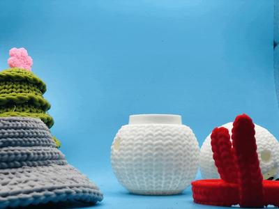 Snowman Knitted Crochet - Tea Light -  3d print-stl-3mf