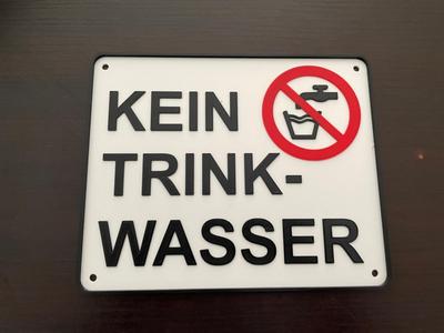 Schild Kein Trinkwasser Multicolor