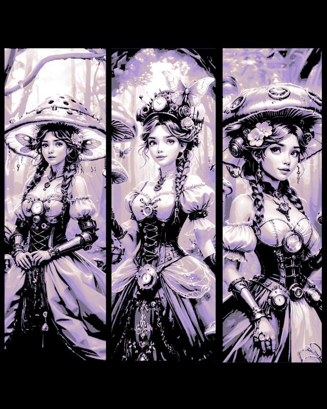 The forest matron - the Mushroom Girl - set of bookmarks