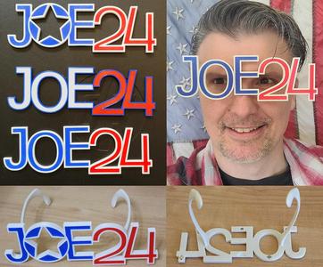 JOE24 Joe Biden supporter glasses and fridge magnet