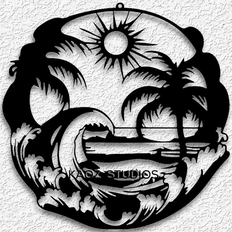 island waves wall art tropical paradise wall decor