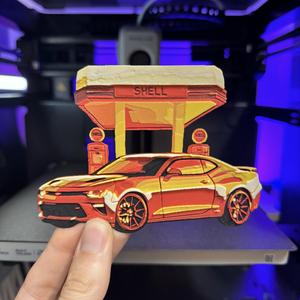Sunset Camaro (HueForge)
