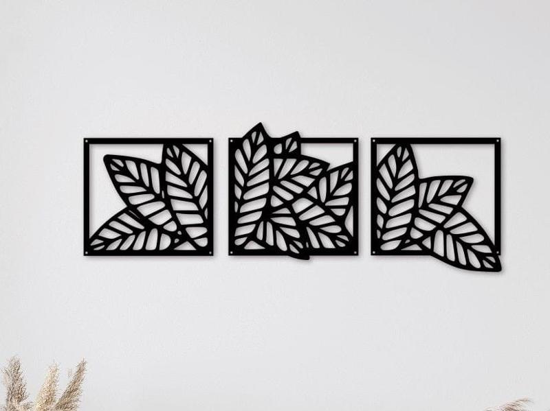 Triptych: Storm of Leaves wall art decor
