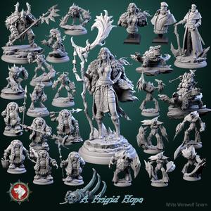 'A Frigid Hope' November 2024 release 21 STL's miniatures pre-supported + dnd 5e stats block