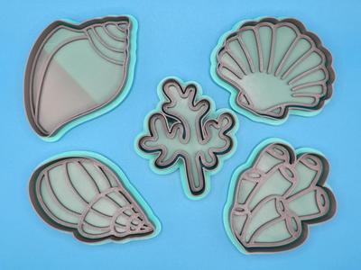 Sea Beach Shell Coral Cookie Cutter Playdoh Stamp