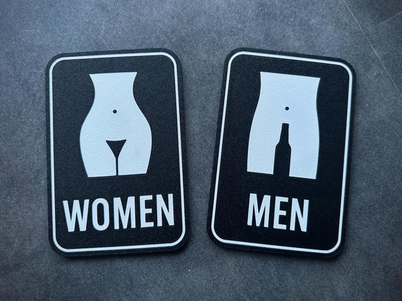 Bathroom Signs for Bar or Pub -Men and Women icons