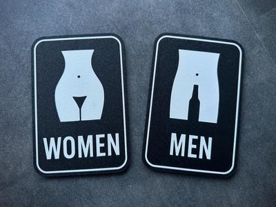 Bathroom Signs for Bar or Pub -Men and Women icons
