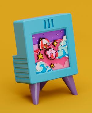 KIRBY - Pixel Voxel Art Frame (No support, 3MF included)