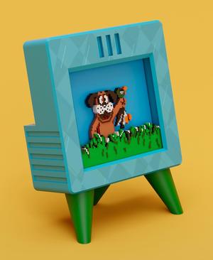 DUCK HUNT - Pixel Voxel Art Frame (No support, 3MF included)