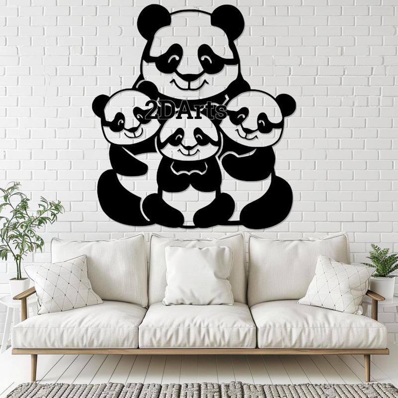 Panda Family 2D Wall Art/Window Art