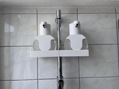Single/double shower shelf for 25mm rails V22