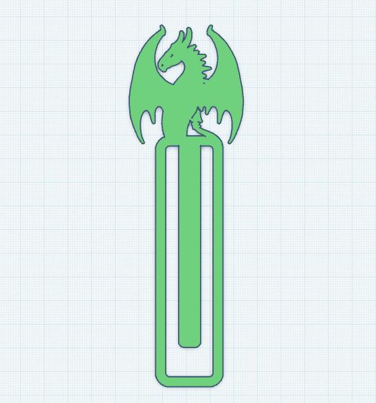 Dragon Paperclip Bookmark 4.stl
