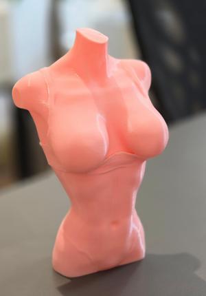 sculpture: sexy model female body in lingerie, slim with big breasts, anatomical delata