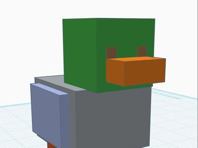 3d printed Minecraft themed Mallard Duck