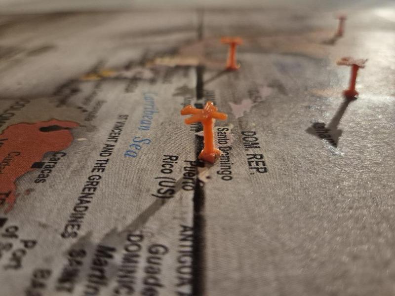 plane map marker for double sided tape