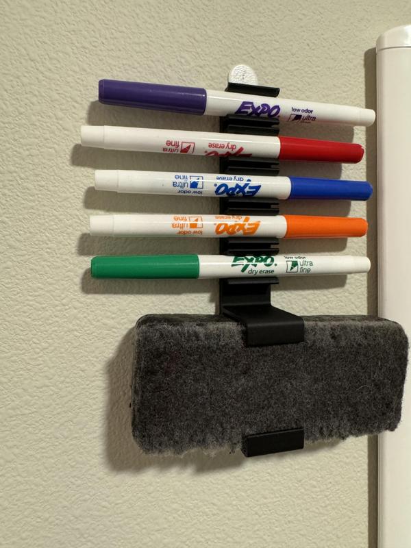 Dry Erase Marker and Eraser Holder