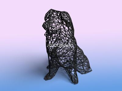 COLLIE DOG - WIRE ART - SLA PRINT