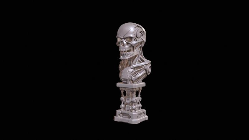 Cyber Reaper2 Bust High Poly for 3D Print