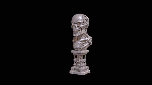 Cyber Reaper2 Bust High Poly for 3D Print