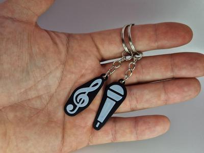 Keychain in the Shape of a Music Clef / Microphone