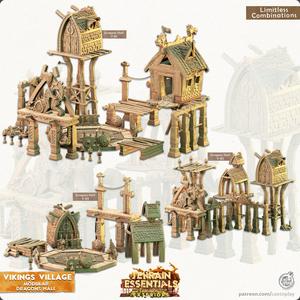 Vikings Village Set (Pre-Supported) - Terrain Essentials