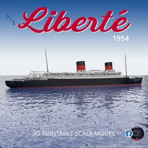 SS LIBERTE ocean liner 1954 - full and waterline printable model
