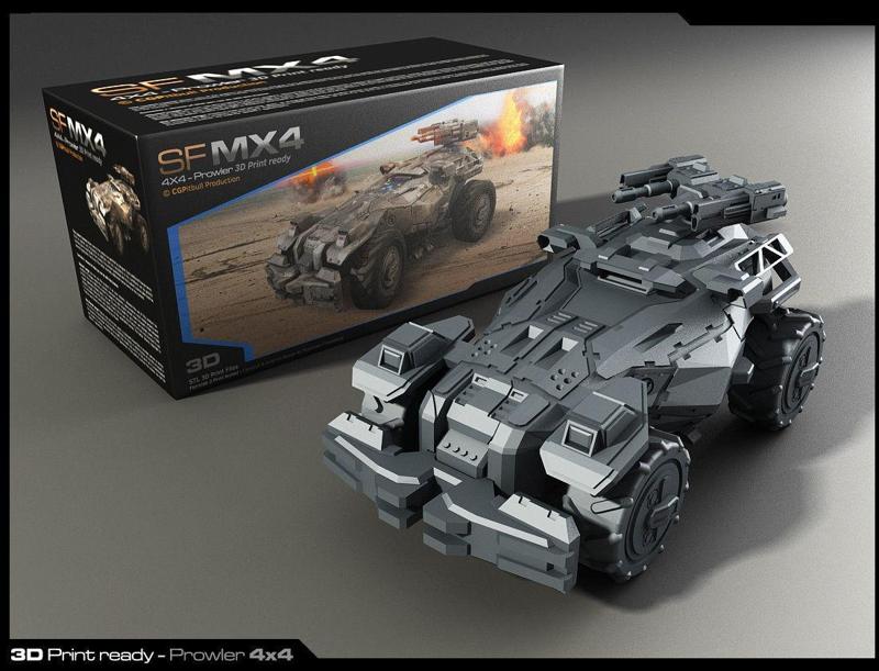 MX4-APC 3D Print futuristic armored vehicle