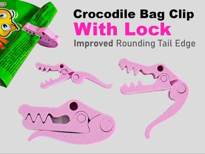 Crocodile Bag Clip With Lock - Print In Place