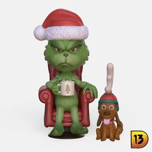 MiniPrint 005 - Grinch with chair and Max
