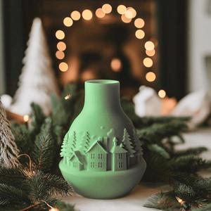 Winter Village Vase for Charming Christmas Decor