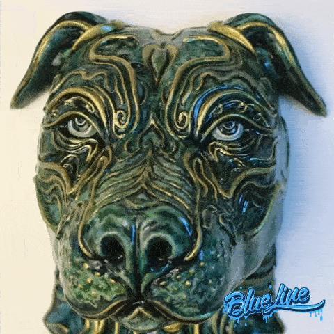Pitbull Key Guard Dog Wall Sculpture Unsupported Sculpture Print in place