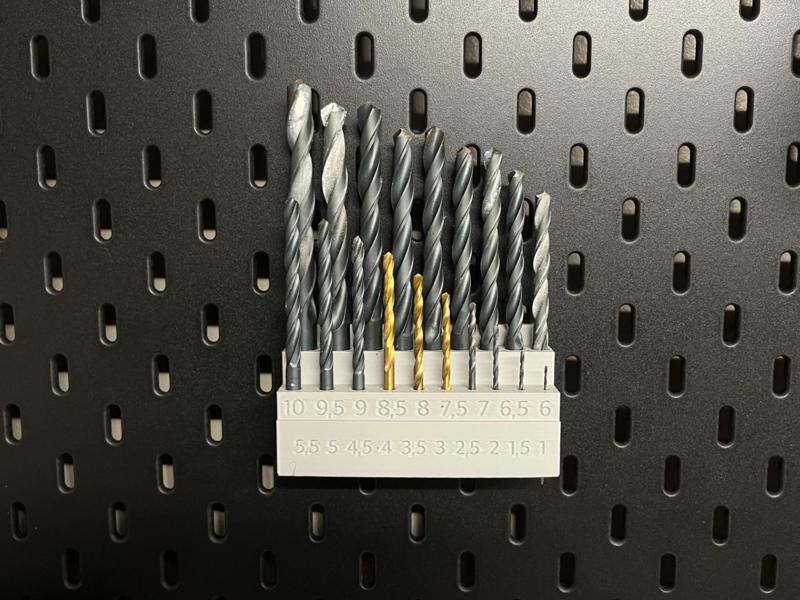 Drill holder metric for IKEA Skadis