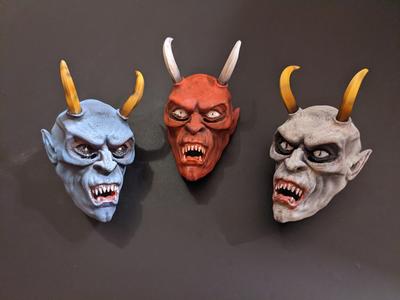 Miniature 3D Printed Krampus Mask