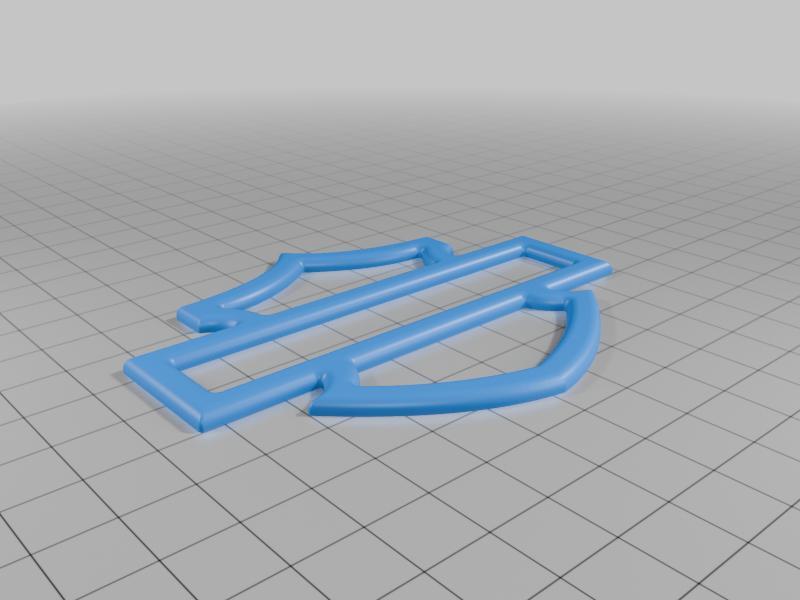 Harley Davidson Tank Logo Badge (Customizable) (stl, step)