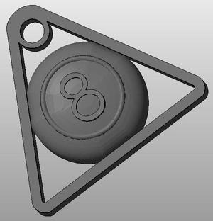 cue ball 8 key chain