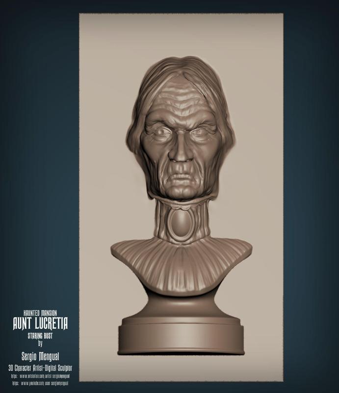 Haunted Mansion Aunt Lucretia Staring Bust