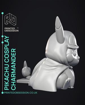 Pikachu Cosplay as Charmander - Pokémon - Fan Art