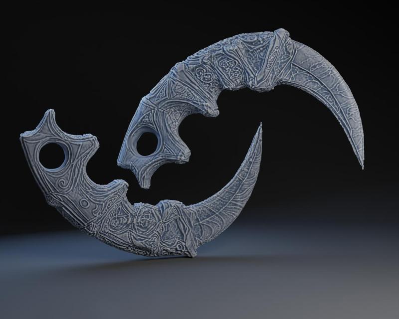 Veined and carved Karambit