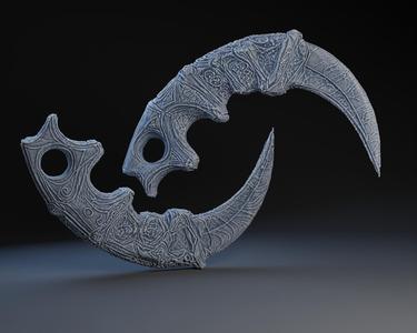 Veined and carved Karambit