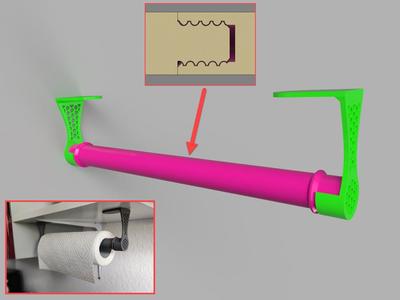 Paper roll holder for kitchen