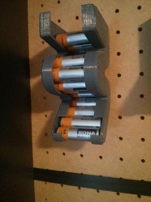 AA Battery Holder for Pegboard