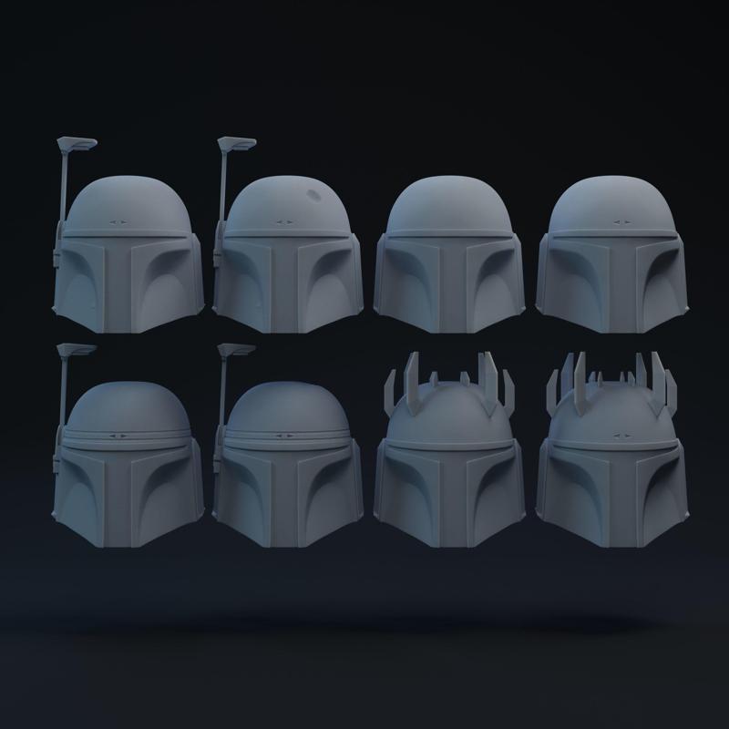 Mandalorian One-Twelfth Scale Helmets