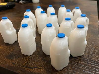 Model milk bottles