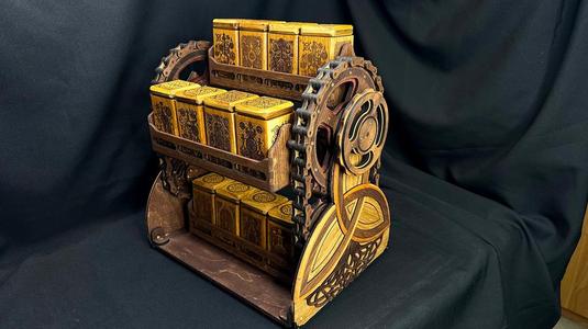 Wooden Vertical Carousel Spice Rack / Alchemy Design / Laser-cut