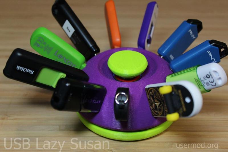 USB Lazy Susan (rotating thumb-drive holder)