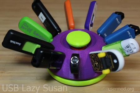 USB Lazy Susan (rotating thumb-drive holder)