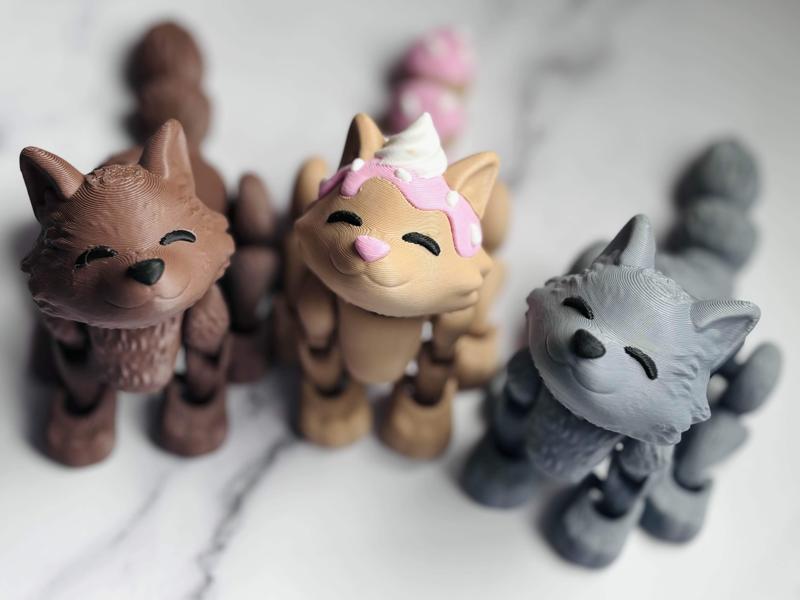 Kawaii Articulated Lazy Sprinkles Puppy + Lazy Wolf Variant